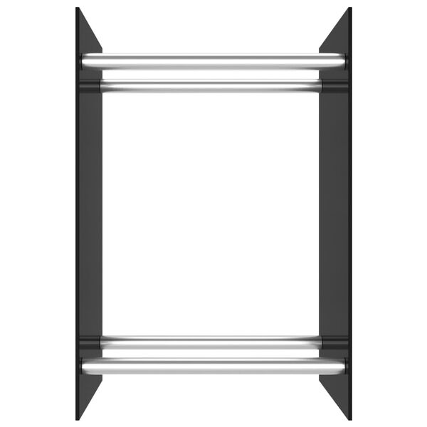 vidaXL Firewood Rack Black 15.7x13.8x23.6" Glass