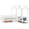 vidaXL Day Bed And Bench Set White Solid pine wood Twin Day Bed