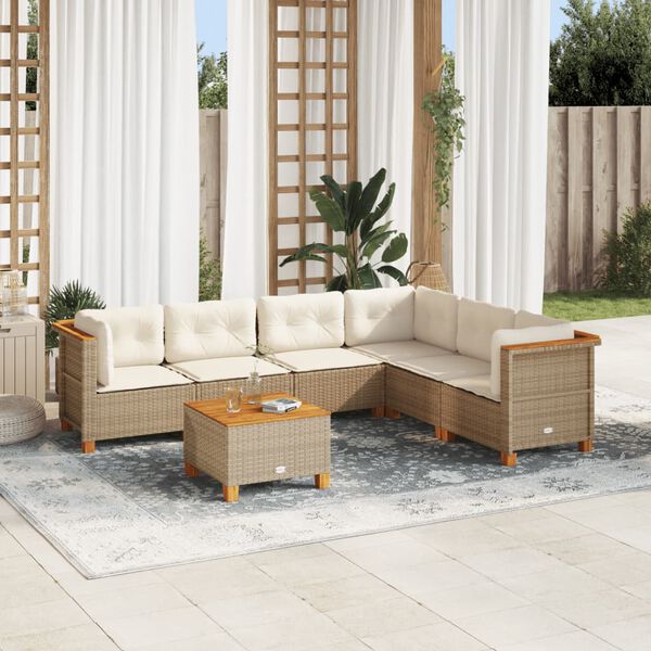 vidaXL Garden Sofa Set Beige