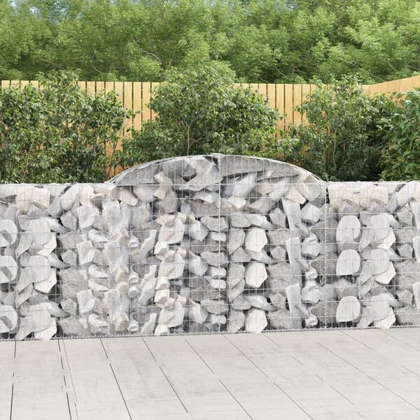 vidaXL Gabion Basket Set of 8 Silver Galvanized Iron Medium
