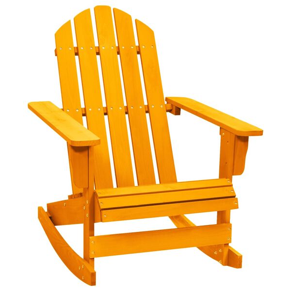 vidaXL Garden Rocking Chair Orange Solid fir wood Medium Ergonomic