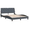vidaXL Bed Frame Dark Grey Velvet, Metal, Solid Pine Wood, Plywood Double