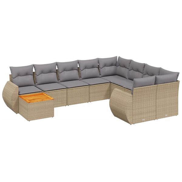 vidaXL Garden Sofa Set Beige, Light grey