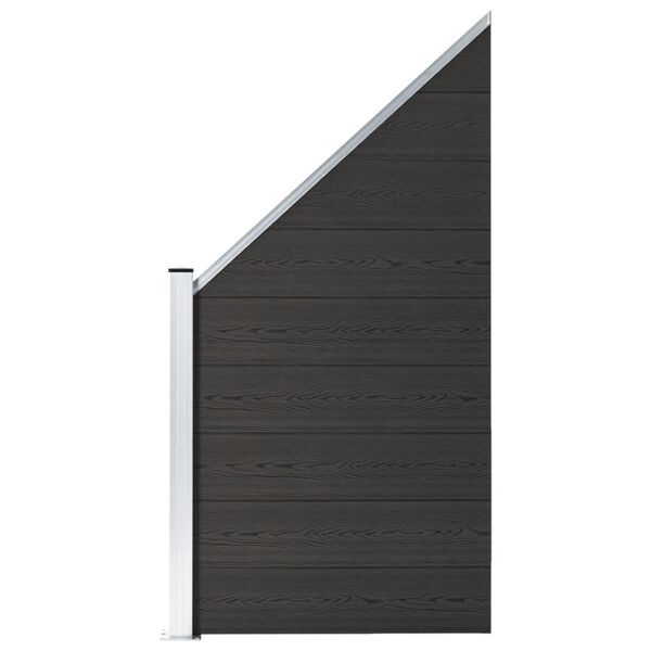 vidaXL Fence Panel WPC 37.4x(41.3-70.9)" Black