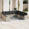 vidaXL Garden Sofa Set Light Grey PE Rattan Large Modular