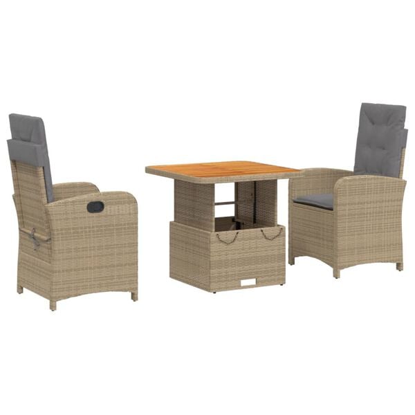 vidaXL Garden Dining Set Beige and Light Grey