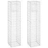 vidaXL Gabion Basket Posts 2 pcs 15.7"x15.7"x70.9" Iron