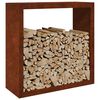 vidaXL Firewood Rack 39.4"x15.7"x39.4" Weathering Steel