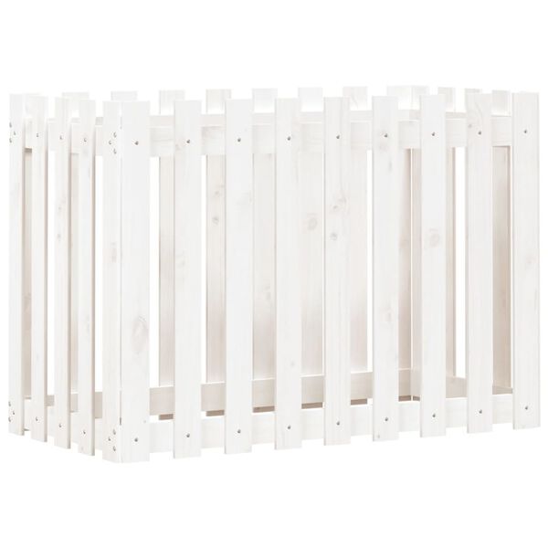 vidaXL Garden Raised Bed White Solid Pine Wood 39.4x19.7x27.6 in