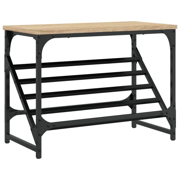 vidaXL Shoe Rack Sonoma Oak Engineered Wood 23.6 x 11.8 x 17.7 in