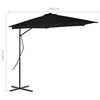 vidaXL Garden Parasol Black Polyester, Powder-Coated Steel Large