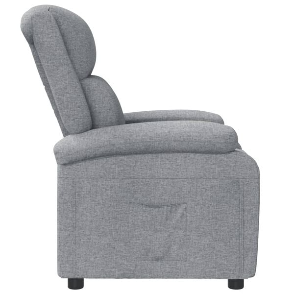 vidaXL Recliner Chair Light Grey Fabric, Wood, Metal Medium