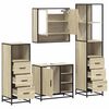 vidaXL Bathroom Furniture Set Sonoma oak Engineered wood, metal Standard