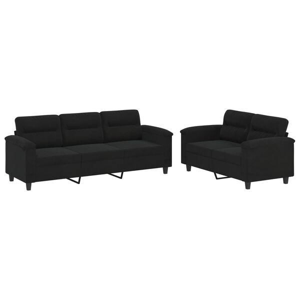 vidaXL Sofa Set Black