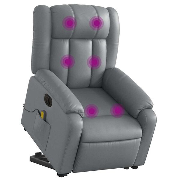 vidaXL Electric Stand Up Massage Recliner Chair Gray