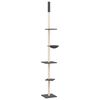 vidaXL Cat Tree Dark grey Engineered wood, Plush, Sisal Height-Adjustable