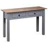 vidaXL Console Table Gray and natural wood Solid Pine Wood Medium