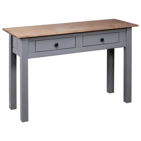 vidaXL Console Table Gray and natural wood Solid Pine Wood Medium