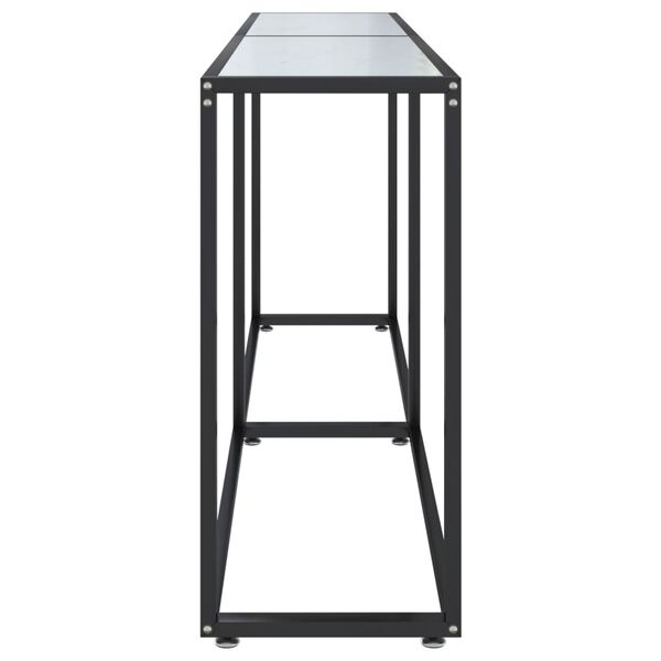 vidaXL Console Table White marble Tempered glass, powder-coated steel