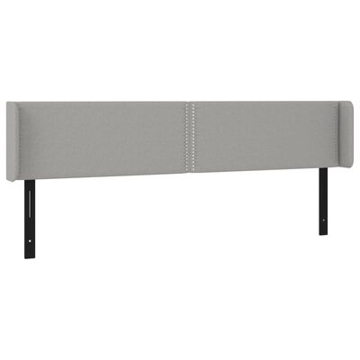 vidaXL Headboard with Ears Light Gray 72"x6.3"x30.7"/34.6" Fabric