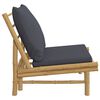 vidaXL Garden Chair Dark grey Bamboo Standard Lightweight Garden Chair