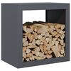 vidaXL Firewood Rack Anthracite 23.6x15.7x23.6" Steel