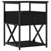 vidaXL Bedside Cabinet Set of 2 Black Engineered wood, Iron