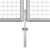 vidaXL Garden Gate Galvanised Steel 157.5x49.2" Silver