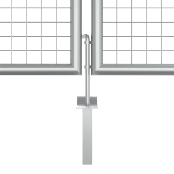 vidaXL Garden Gate Galvanised Steel 157.5x49.2" Silver