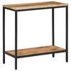 vidaXL Console Table Natural wood, Black Solid rough mango wood, Iron