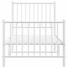 vidaXL Bed Frame White Powder-Coated Steel Twin Metal Bed Frame