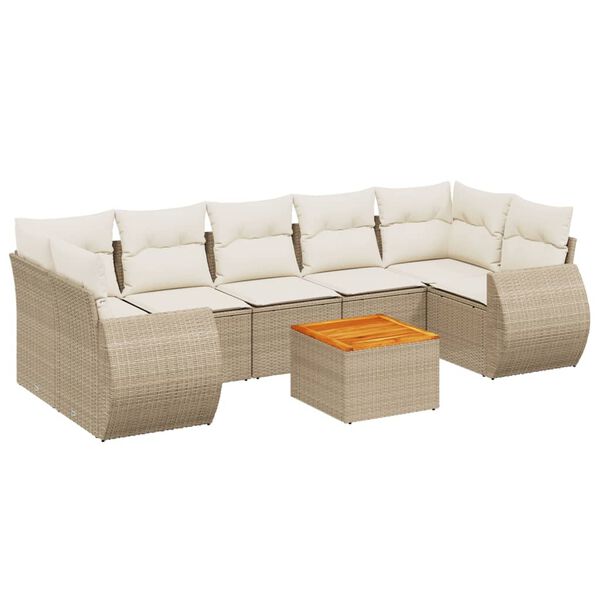 vidaXL Garden Sofa Set Beige, Cream white