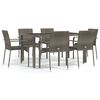 vidaXL Garden Dining Set Grey