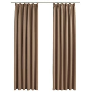 vidaXL Blackout Curtains with Hooks 2 pcs Taupe 55.1x68.9"