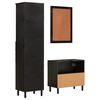 vidaXL Bathroom Cabinet Set Black Solid mango wood Medium