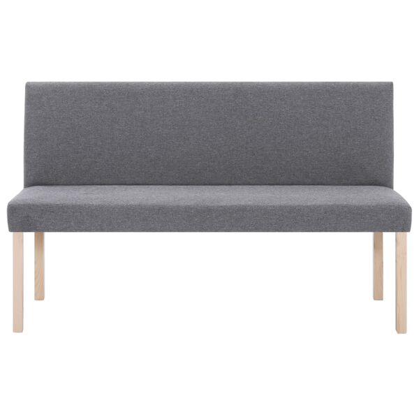 vidaXL Bench Light Grey Polyester fabric, Solid pine wood Medium Durable