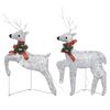 vidaXL Reindeer And Sleigh Christmas Decoration Set of 6 Silver