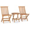 vidaXL Patio Dining Set Set of 2 Teak Wood Natural