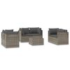 vidaXL Patio Lounge Set Adjustable Feet 7 Piece Lounge Set Rectangular