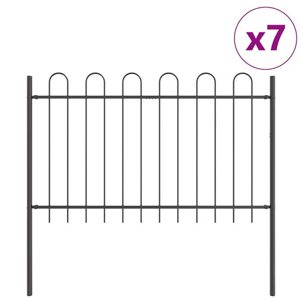 vidaXL Garden Fence Gray 11.9 x 0.8 m Powder-coated steel