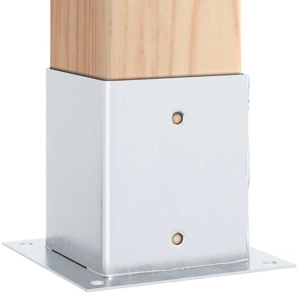 vidaXL Post Bases Square 12 pcs Silver 3.98x3.98" Galvanised Steel