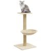 vidaXL Cat Tree Cream Engineered wood, plush, sisal Standard Durable