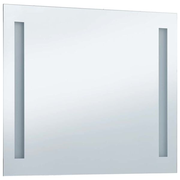 vidaXL Bathroom Mirror Silver Glass 39.4x23.6 in Wall Mounting