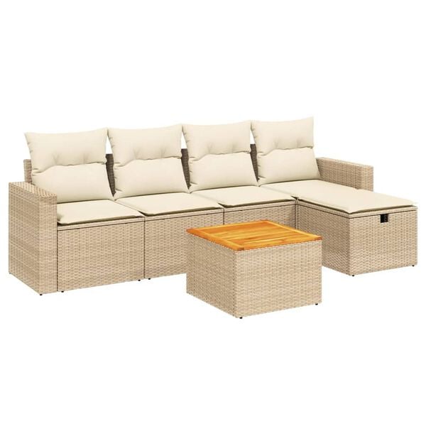 vidaXL Garden Sofa Set Beige