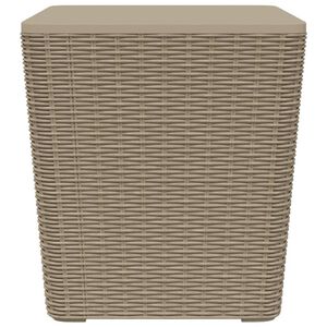 vidaXL Garden Table With Removable Lid Light Brown Polypropylene Medium