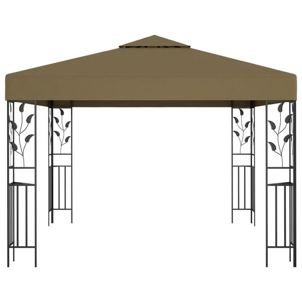 vidaXL Gazebo Taupe Steel 9.8 x 9.8 feet UV-resistant materials Canopy