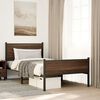 vidaXL Bed Frame Brown Oak Steel, Engineered Wood Twin Bed Frame