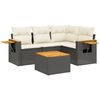 vidaXL Garden Sofa Set Black and Cream White