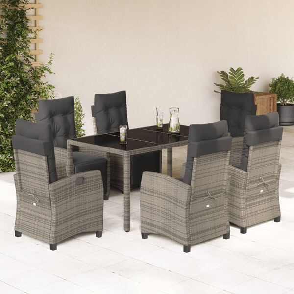 vidaXL Garden Dining Set Grey