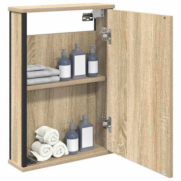 vidaXL Bathroom Mirror Cabinet Brown 42 x 12 x 60 cm Engineered wood